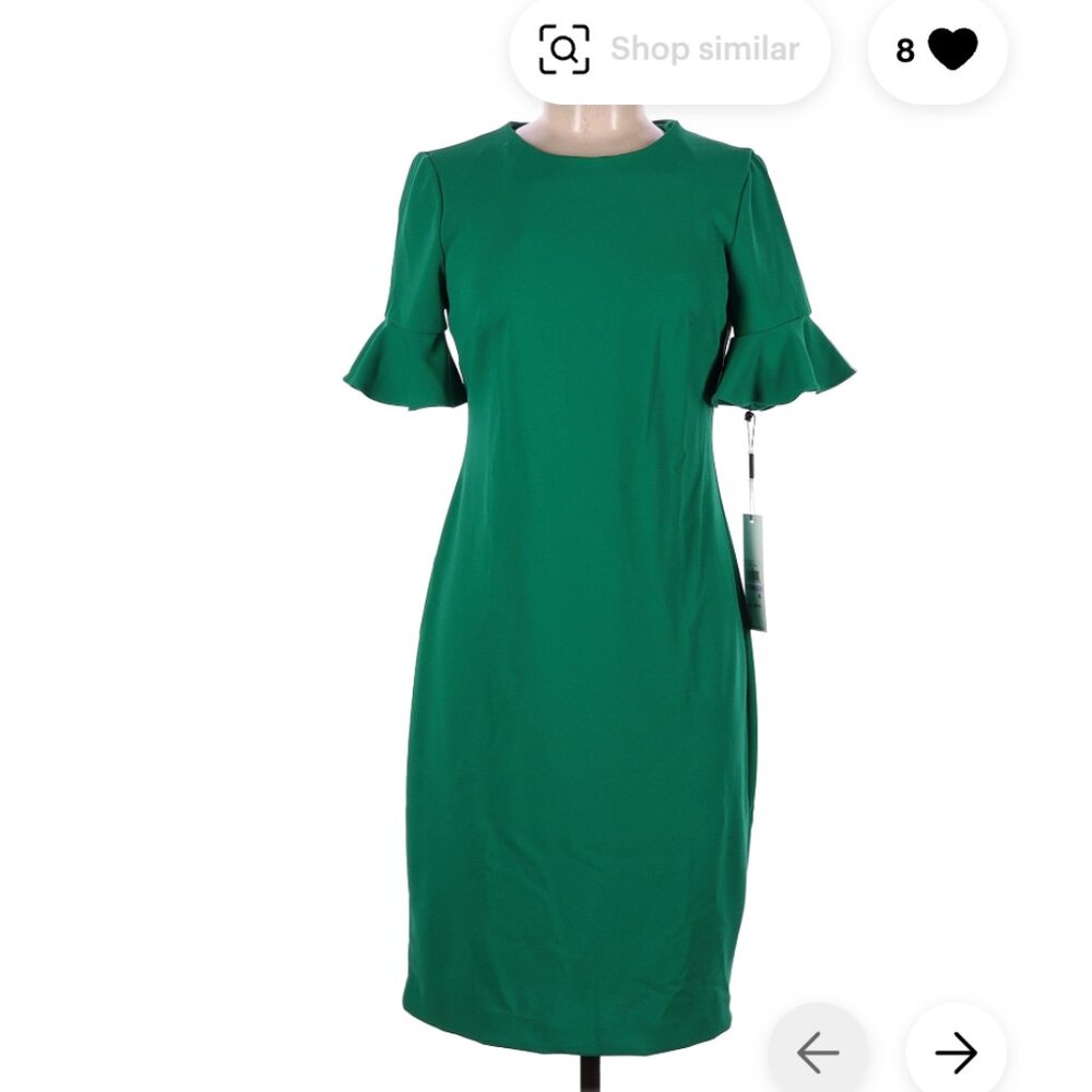 Calvin Klein Green Ruffle Sleeve Dress